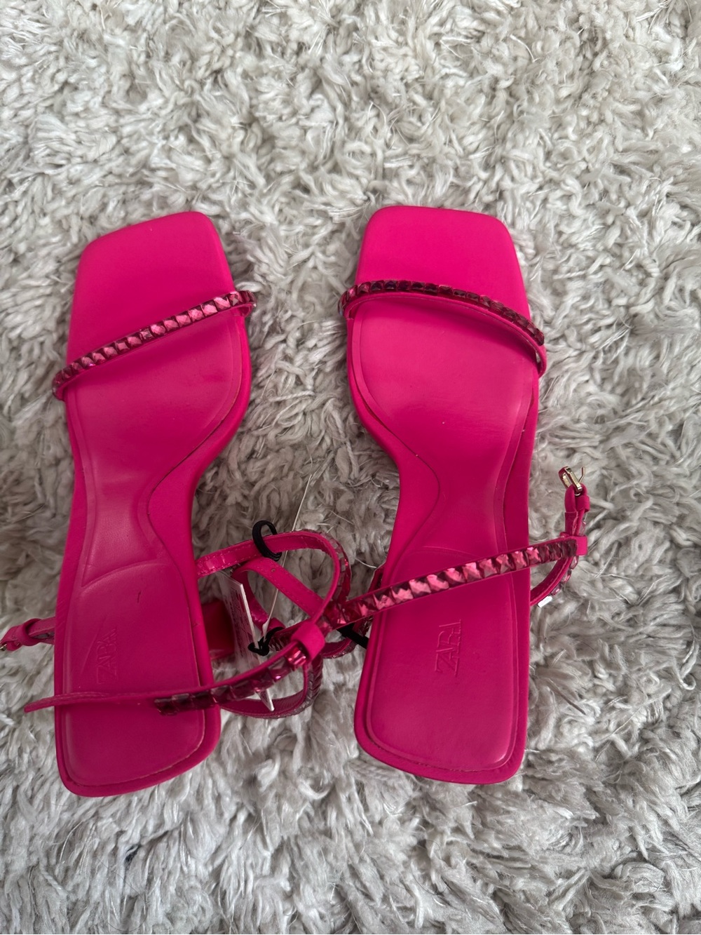 Zara Hot Pink Strappy Women's Sandals - Designer Style